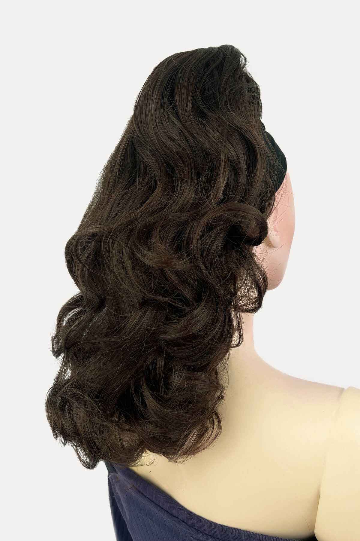 Curly ponytail hairpiece extension: Katy chestnut brown 8