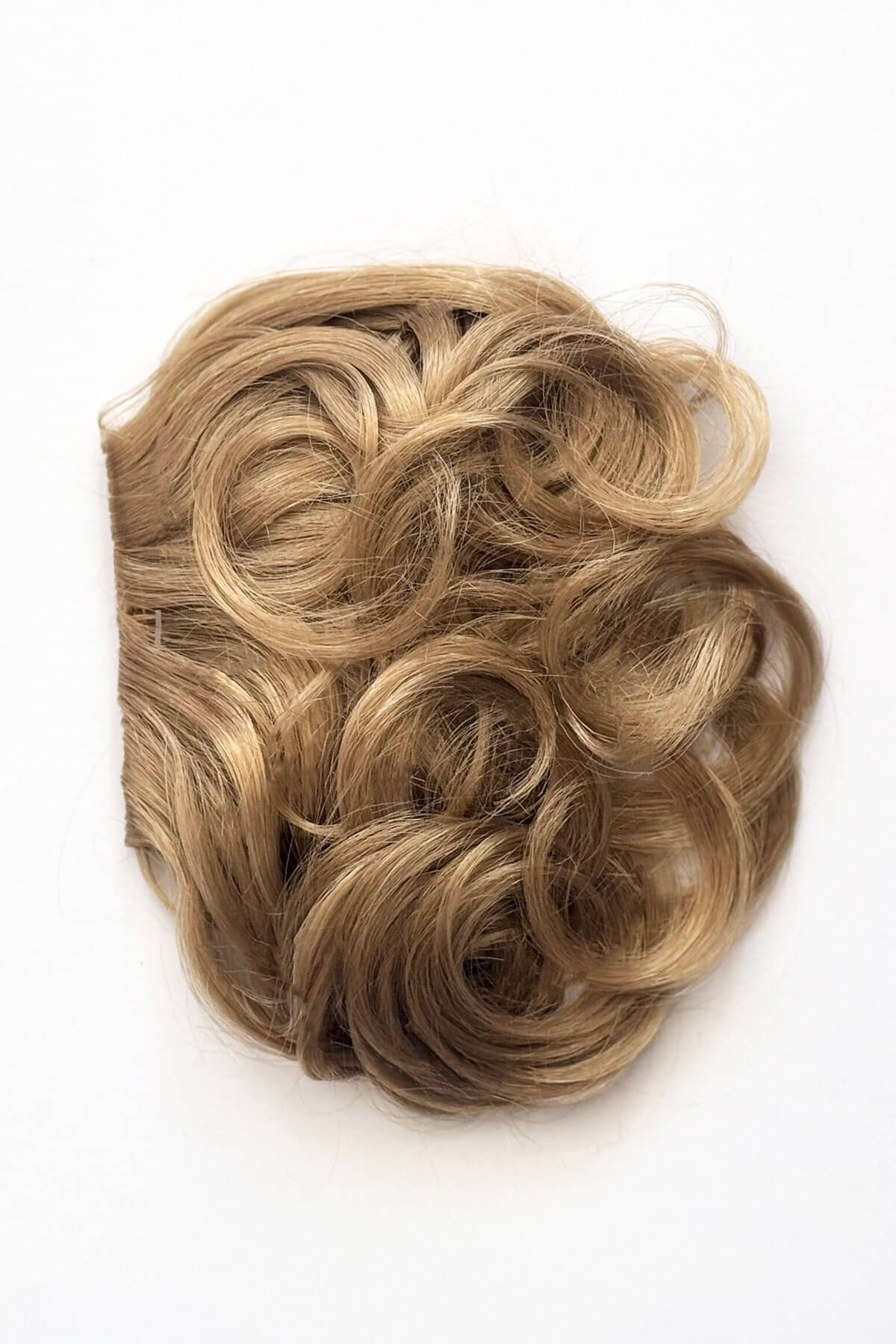 Blonde hairpiece on a white background. Curly 1940s style clip-in fringe hairpiece/clip-in bangs: Bunny blonde 24