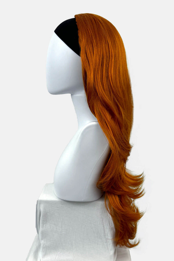 Demi-perruque (Half Wig) / Postiche - Brun Clour Doré, Longueur 58cm, Réf. 16/12 - Synthétique Bouclé | Extension Cheveux