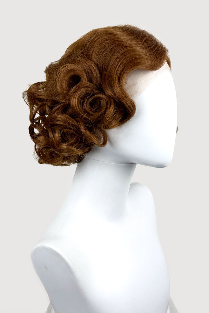 Auburn pinup wig, lace front, vintage style: Tawney