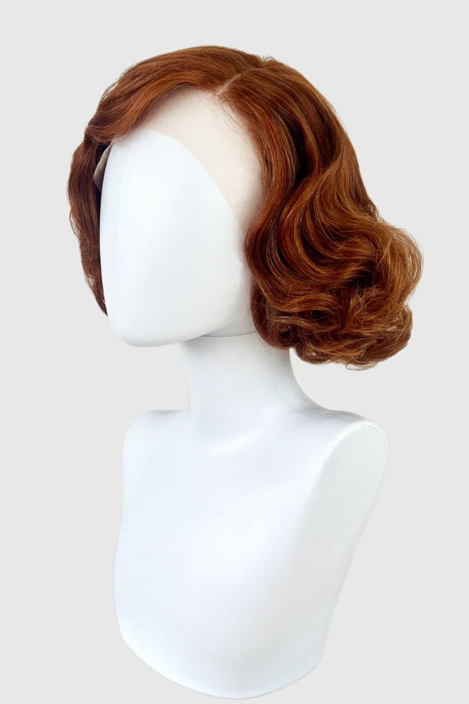 Auburn pinup wig, lace front, vintage style: Clementine