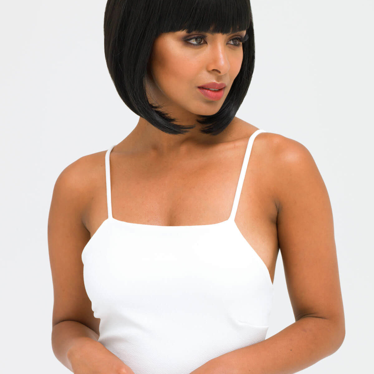 Black inverted bob wig: Chloe – black #1b