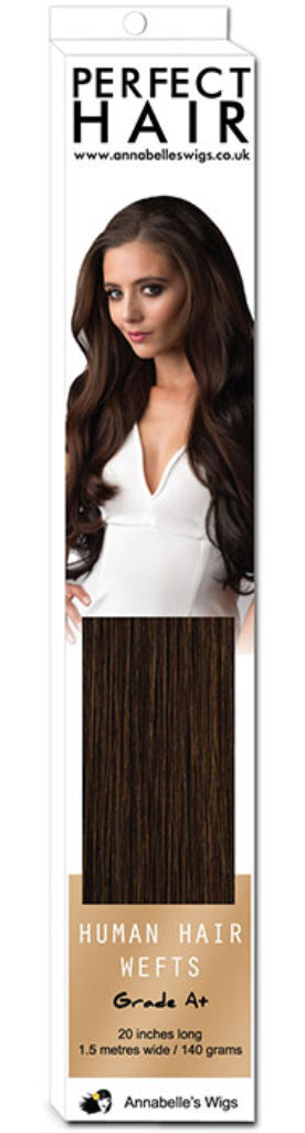 Human hair weft (weave) hair extensions, 20 inches/51 cm long