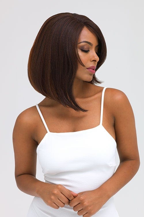 Auburn and brown lace front wig: Sima