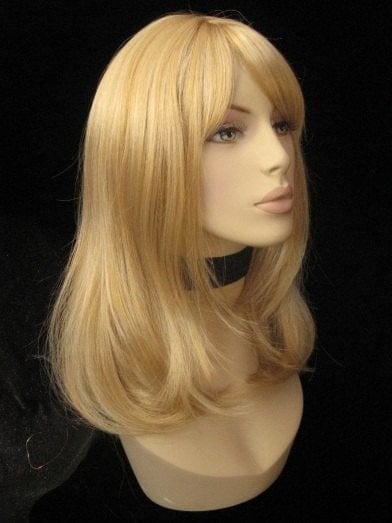 Blonde long bob wig, slightly layered sunny blonde 24C: Lola