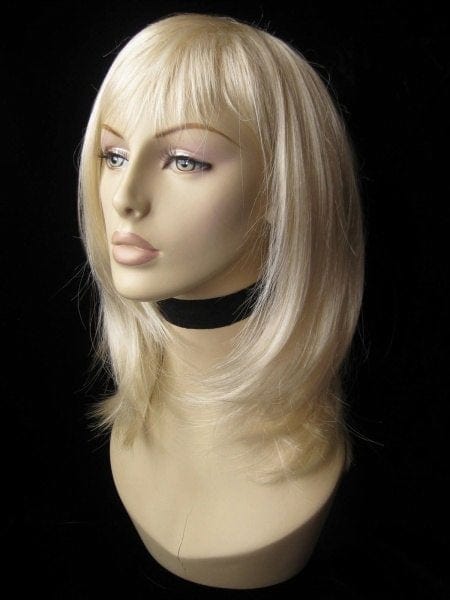 Blonde mid-length wig, face frame, layered style, light blonde 613: Lilly