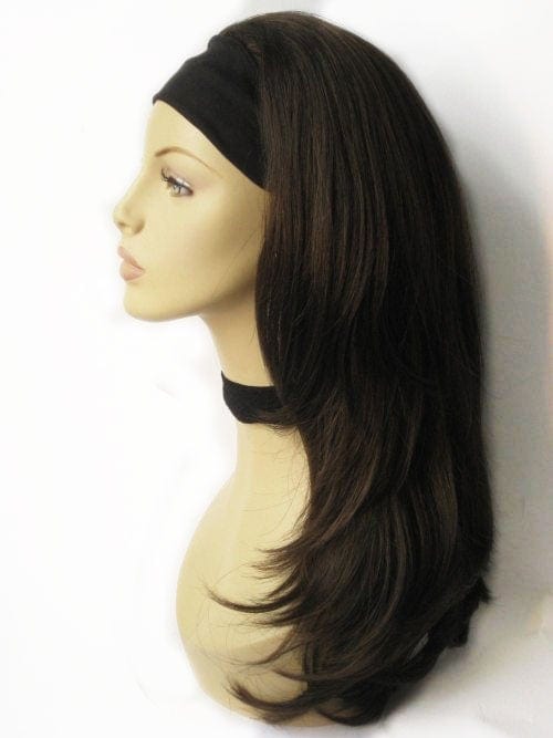 Brown 3/4 wig Brown half wig hairpiece (3/4 wig), gently layered, chestnut brown: Briar Annabelles Wigs
