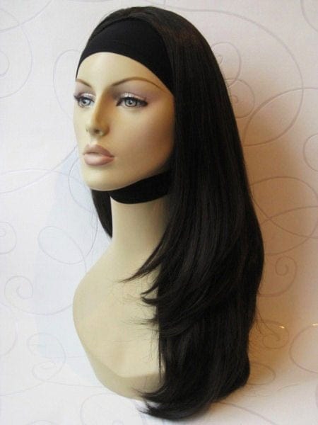 Annabelle's Wigs synthetic wig Brown layered 3/4 or half wig hair piece extension: Summer