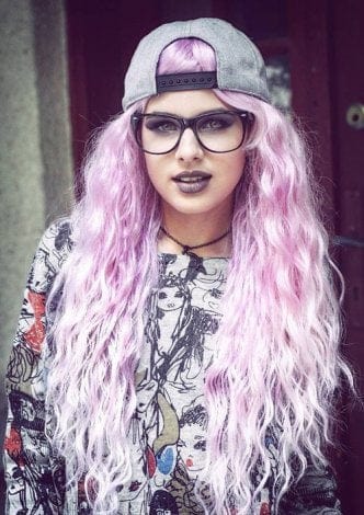 Ombre Pink Dip Dye Wig, Long, Crimped With Light Pink Tips: Peony freeshipping - AnnabellesWigs
