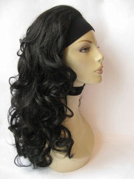 Annabelle's Wigs synthetic wig Curly black half wig hairpiece, long: Vicky