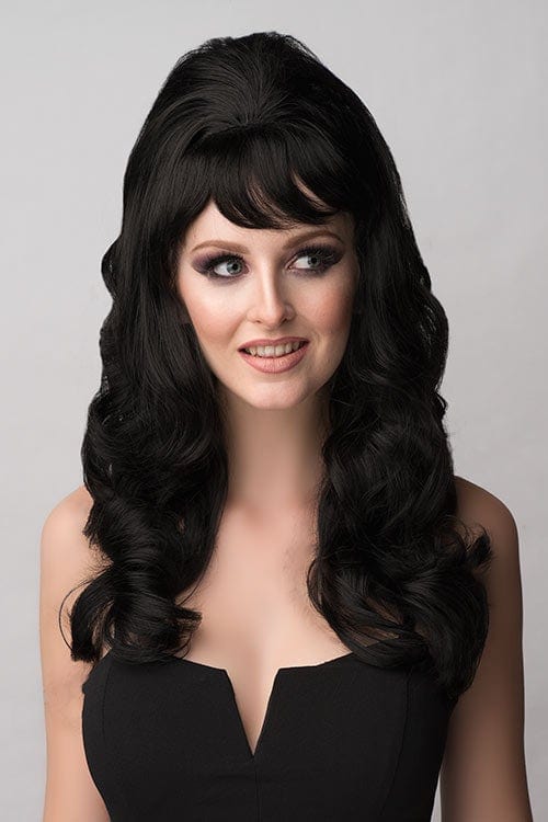 Long black high crown wig, curly: Brigitte AnnabellesWigs
