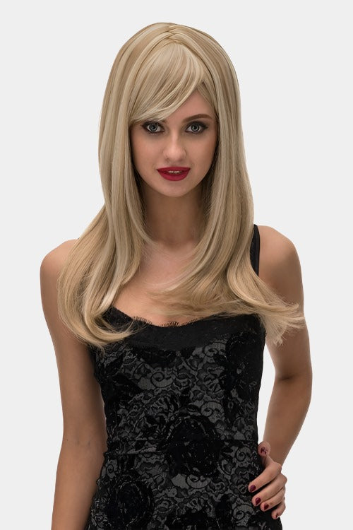 Blonde long wig, face frame with light blonde highlights: Ashley freeshipping - AnnabellesWigs