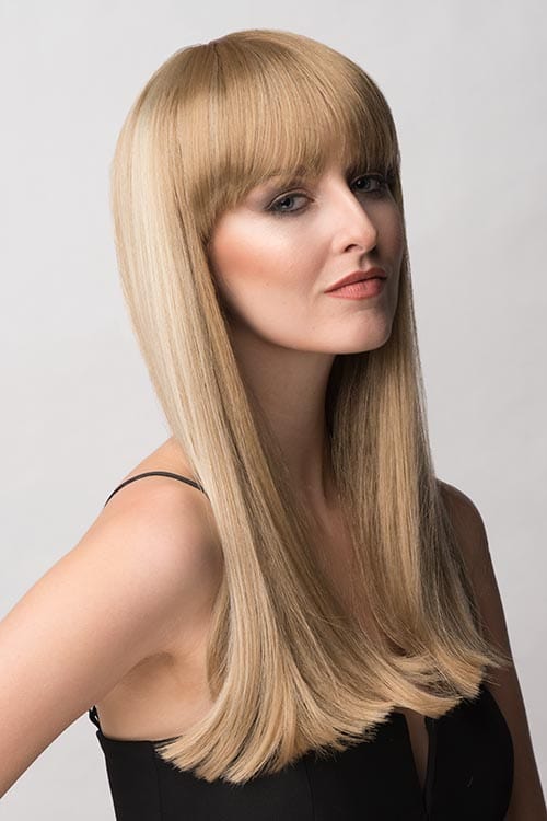 Blonde wig with Highlights and straight fringe: Tilly freeshipping - AnnabellesWigs