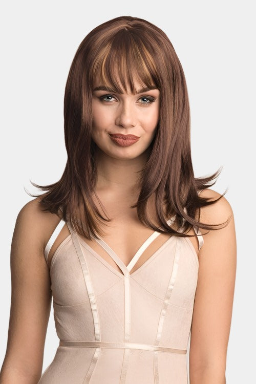 Annabelle's Wigs synthetic wig Long bob wig, brown with blonde highlights: Kim