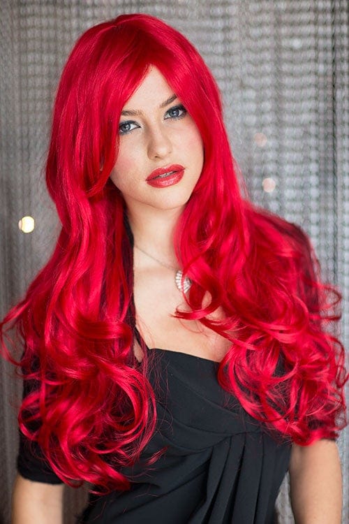 Bright red wig with long, big loose curls: Alexis freeshipping - AnnabellesWigs