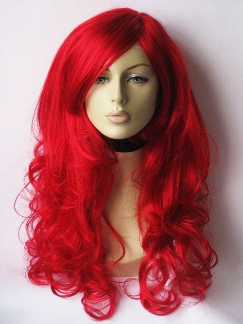 Annabelle's Wigs synthetic wig Long bright red wig with long, big loose curls: Alexis