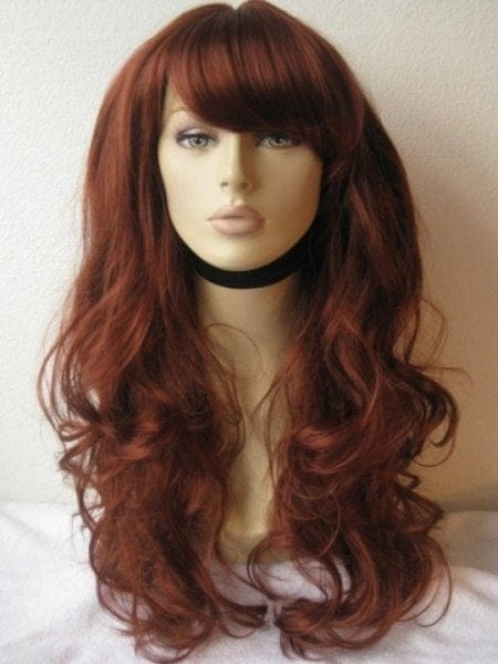 Long, wavy, copper red ladies wig: Kelly freeshipping - AnnabellesWigs