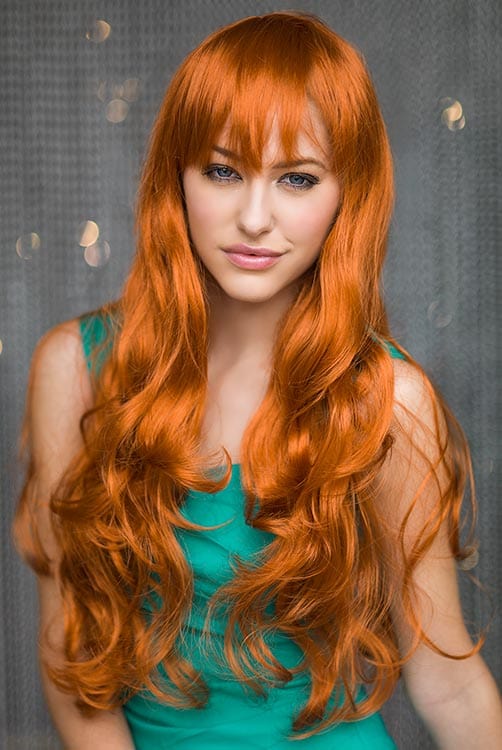 Long ginger wig with loose waves and curls: Ginger AnnabellesWigs