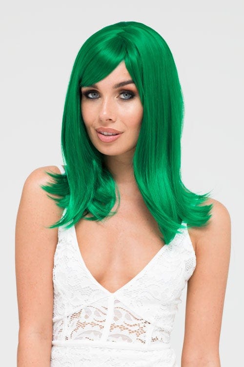 Long green wig, long bob, emerald green: Esme AnnabellesWigs