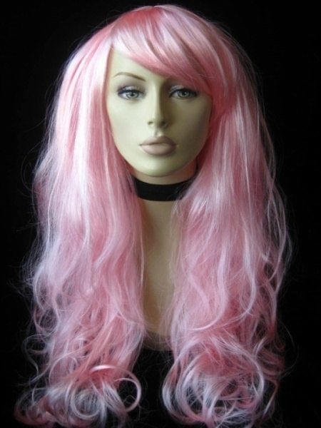 Light pink wig with beautiful loose curls, long: Miss Pink freeshipping - AnnabellesWigs
