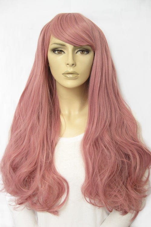 Annabelle's Wigs synthetic wig Long pink wavy wig with sweeping fringe: Millicent