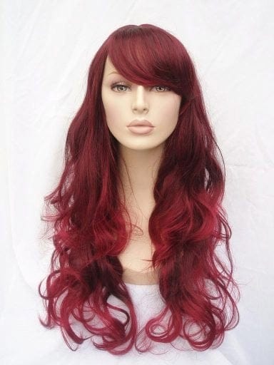 Long red wig with black lowlights: Anji freeshipping - AnnabellesWigs