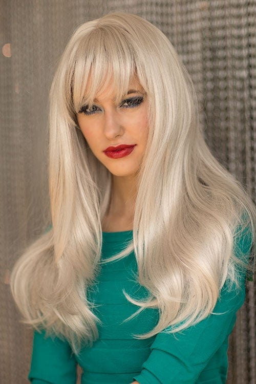 Silver wig, long, razor cut, face frame: London freeshipping - AnnabellesWigs