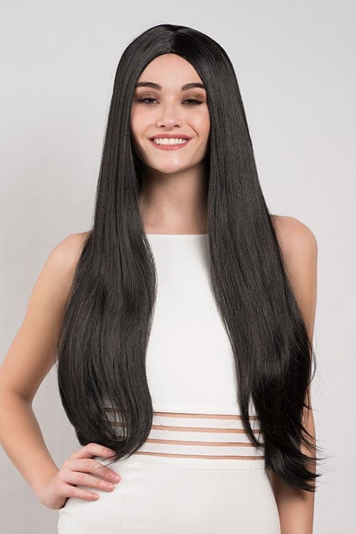 Long, straight, black wig with no fringe: Madeline freeshipping - AnnabellesWigs