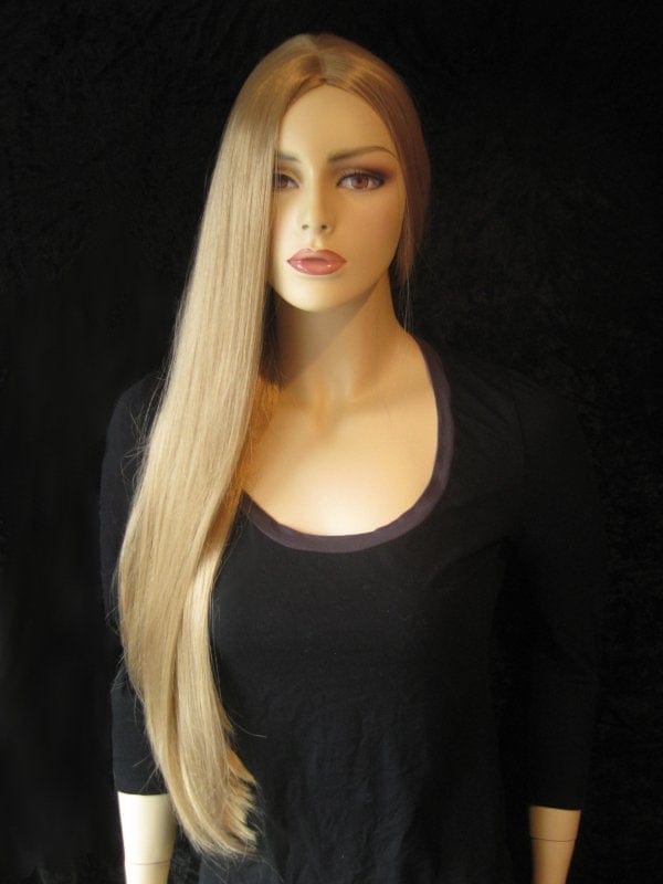 Long, Straight Blonde Wig With No Fringe: Juste freeshipping - AnnabellesWigs