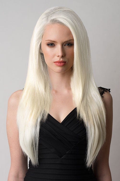 Annabelle's Wigs synthetic wig Platinum blonde 3/4 hairpiece (half wig), straight: Shannon