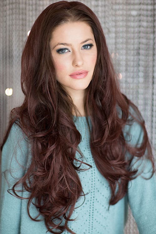 Annabelle's Wigs synthetic wig Reddish brown half wig hairpiece extension (3/4 wig), wavy: Winnie