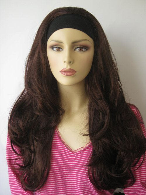 Annabelle's Wigs synthetic wig Reddish brown half wig hairpiece with long, gentle waves: Heather