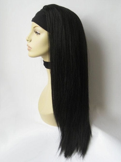 Annabelle's Wigs synthetic wig Straight black half wig hairpiece extension (3/4 wig): Theda
