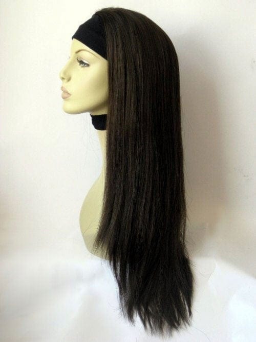 Straight brown half wig Straight brown half wig hairpiece extension, long, chestnut brown: Faye Annabelles Wigs