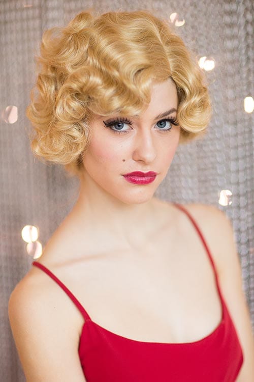Annabelle's Wigs synthetic wig Warm Blonde Blonde 1920s style wig, short with finger waves: Diva