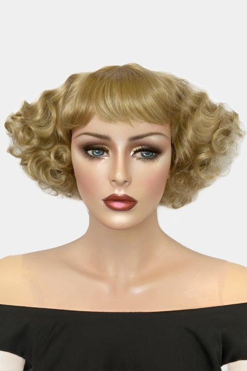 A short blonde vintage style wig with waves: Joy