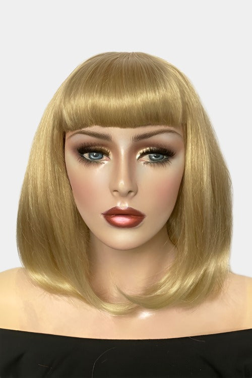 Blonde long bob wig with short fringe: Gloria