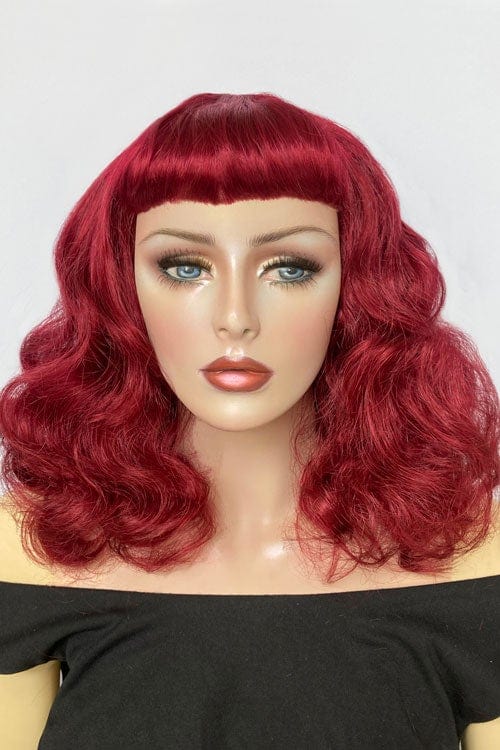 Cherry red 1950s pinup style wig: Sandra