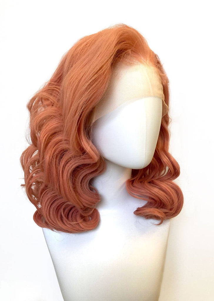 Pink pinup wig, lace front, vintage style: Catalina