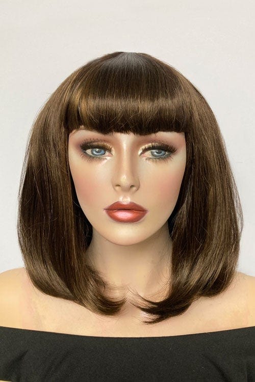 Wig with a short fringe, brown with blonde highlights: Jill freeshipping - AnnabellesWigs