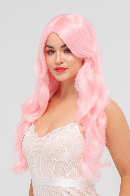AnnabellesWigs Long pink wig with big loose curls: Donna