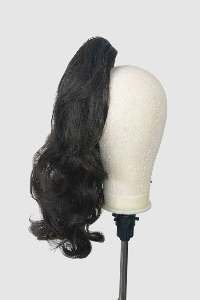 Long ponytail hairpiece, clip-in: Sapphire : dark brown