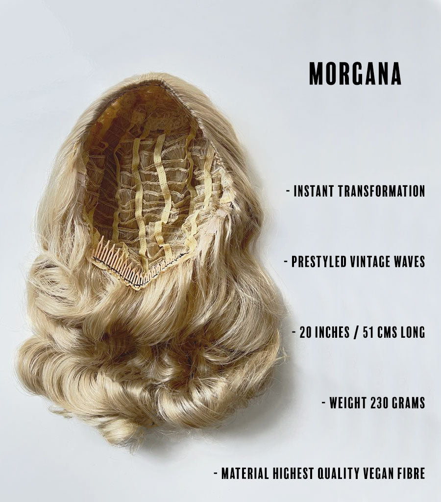 1950s style half wig hairpiece with beautiful waves: Morgana