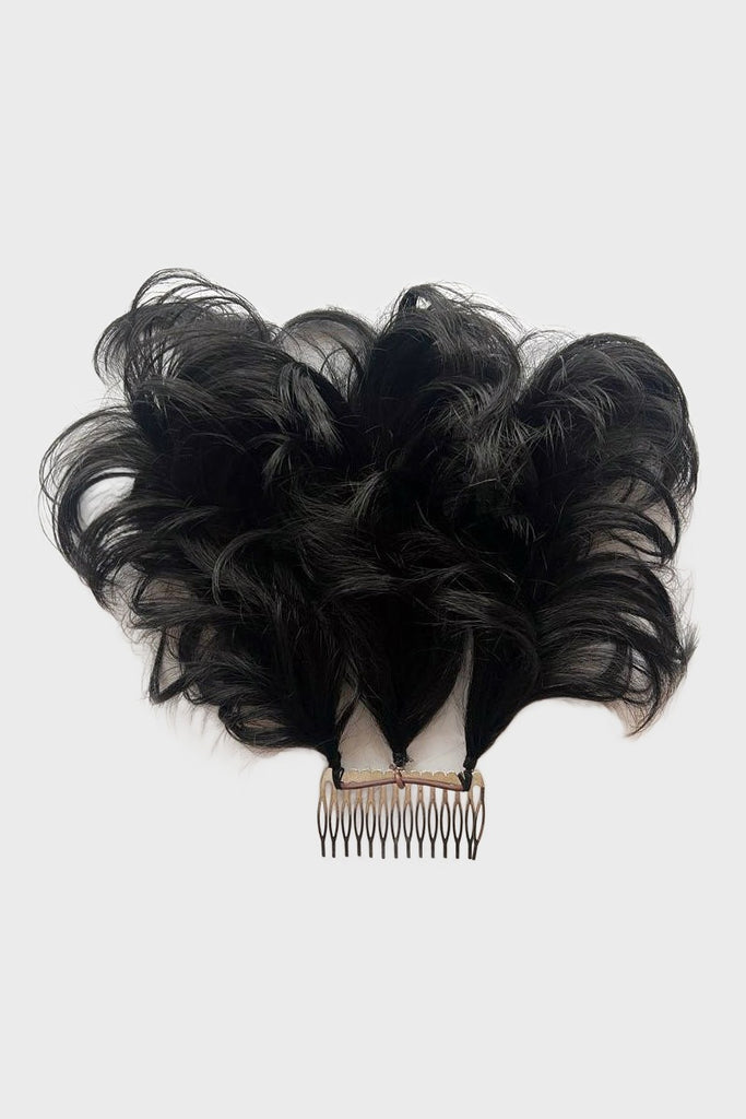 Black feathered hair headdress, carnival, burlesque, showgirl style: Kylie