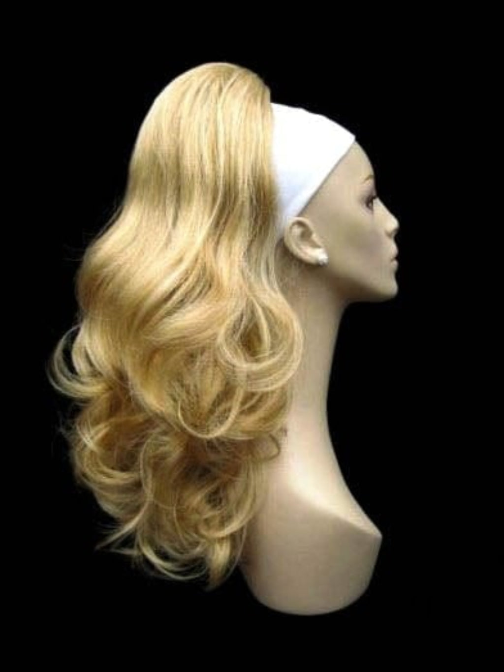 Ponytail hairpiece extension, layered with waves: Elsa blonde 24B