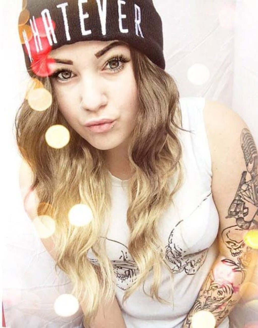 Dip dye chocolate brown and honey blonde wig long wavy wig with no fringe: Genevieve AnnabellesWigs