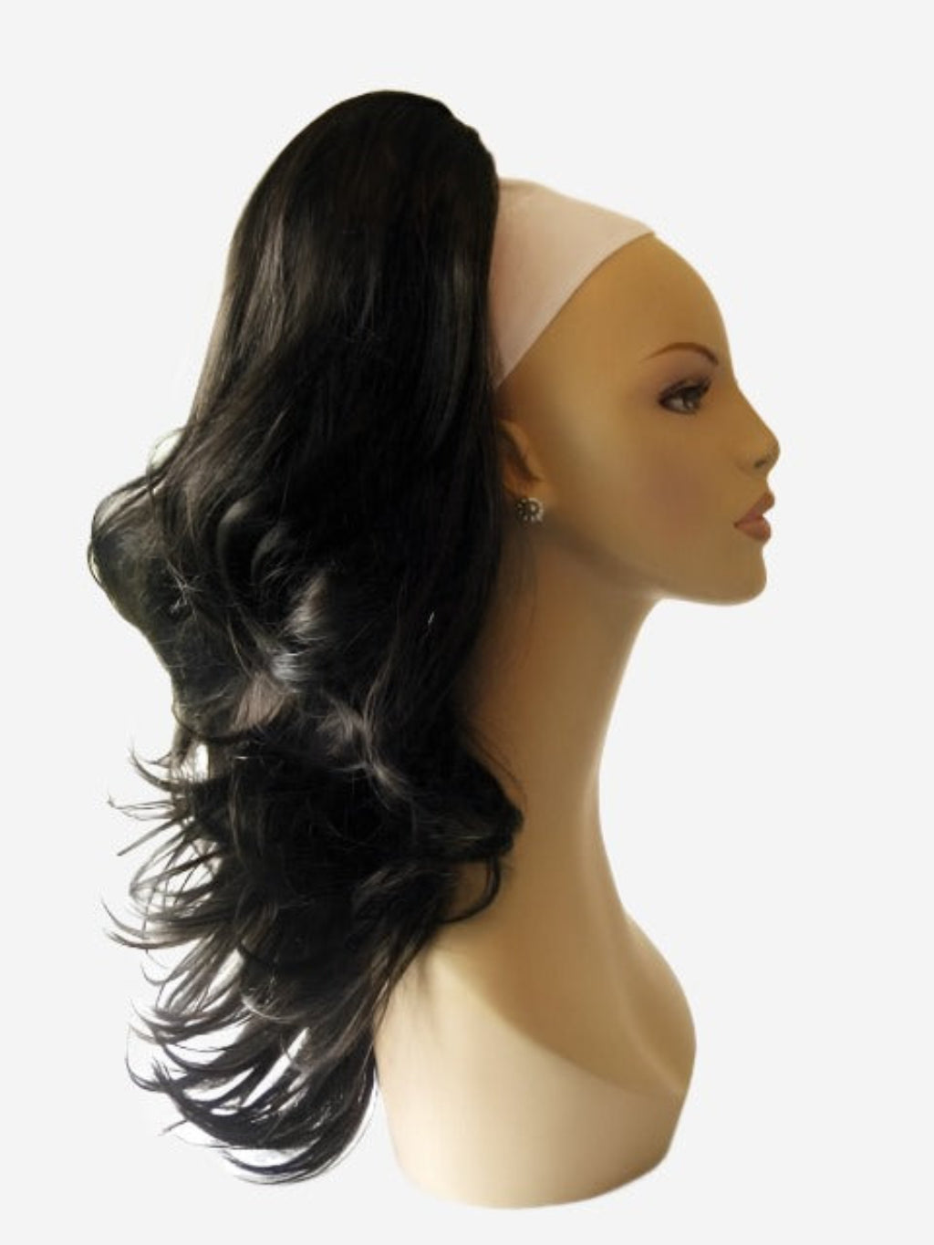Clip-in ponytail hairpiece extension, dark brown: Elise